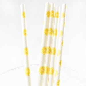 Lemon Straws/Lemon Paper Straws/Drinking Straws/Lemon Party Décor/Lemon Baby Shower Décor/Lemon Bridal Shower Décor/Lemon Birthday Party