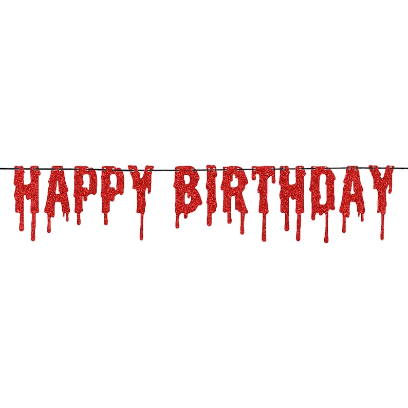 Halloween Birthday Banner/HAPPY BIRTHDAY Banner/Bloody | Etsy