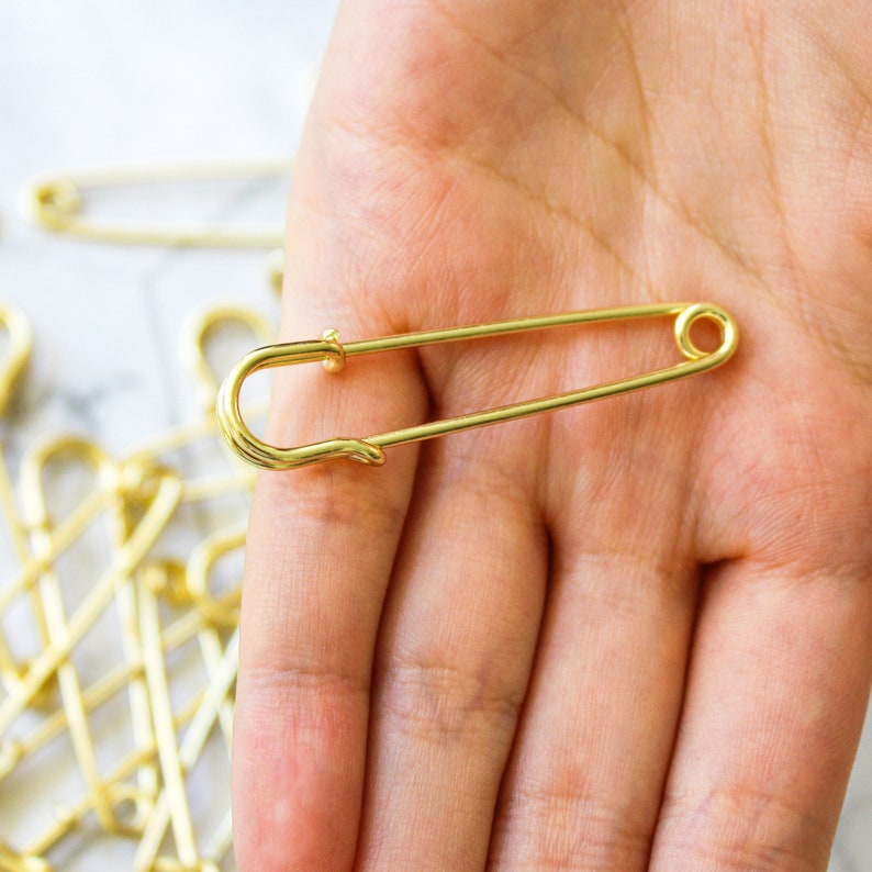 Jumbo Safety Pins/2 Gold Safety Pins/safety Pins/gold Jumbo Etsy