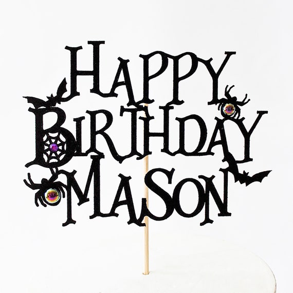 Halloween Happy Birthday Cake Topper/Halloween Birthday/Halloween Cake Topper/Spooky Birthday Party/First Birthday Topper/Halloween Décor