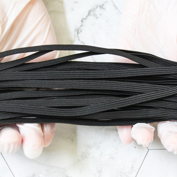 6mm Black Elastic Cord/Black Elastic Cord/Black Elastic Band/Elastic Cord for Masks from the USA/Elastic Band/Elastic String for Face Masks