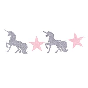 Unicorn Garland/Star Garland/Glitter Unicorn Garland/Unicorn First Birthday Banner/Unicorn Baby Shower Garland/Unicorn Birthday Garland