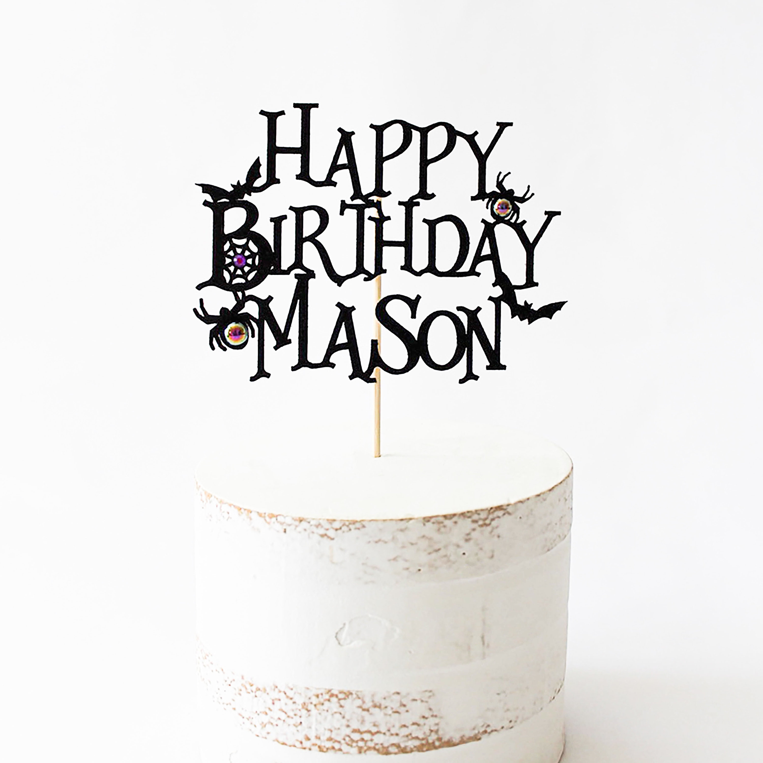 Halloween Cake Topper Glitzer - Fledermaus Schloss Mond Kuchen Deko