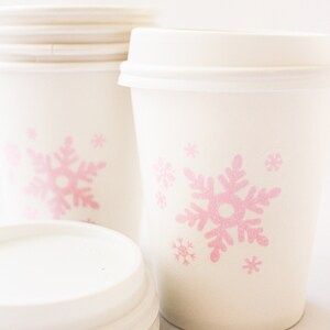Winter ONEderland Cups/Winter ONEderland Hot Chocolate Bar/Snowflakes Cups/Winter Birthday Decorations Girl/Winter Birthday Party Cups