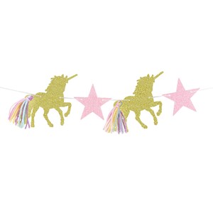 Unicorn Garland/Unicorn Tail Garland/Star Garland/Unicorn Birthday Decorations/Unicorn Baby Shower Decorations/Unicorn Birthday Party Decor