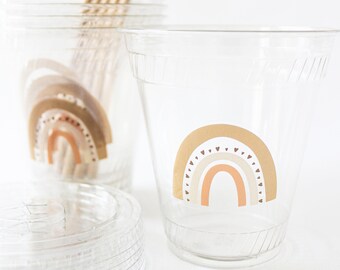 Boho Cups/Boho Rainbow Cups/Brown Boho Cups/Brown Boho Birthday Party/Boho 1st Birthday Party/Boho Rainbow Baby Shower/Boho Party Décor