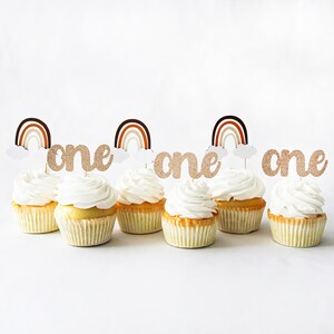 Boho Rainbow Cupcake Toppers/Boho Cupcake Toppers/Boho Rainbow ONE Cupcake Toppers/Boho 1st Birthday Party/Boho 1st Birthday Cupcake Toppers