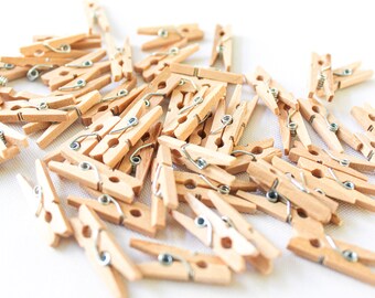 Mini Clothespins/Mini Clothing Pins/Natural Wood Clothespins/1” Clothing Pins/1”Clothespins/Colored Clothespins/Wood Clothespins/Party Décor