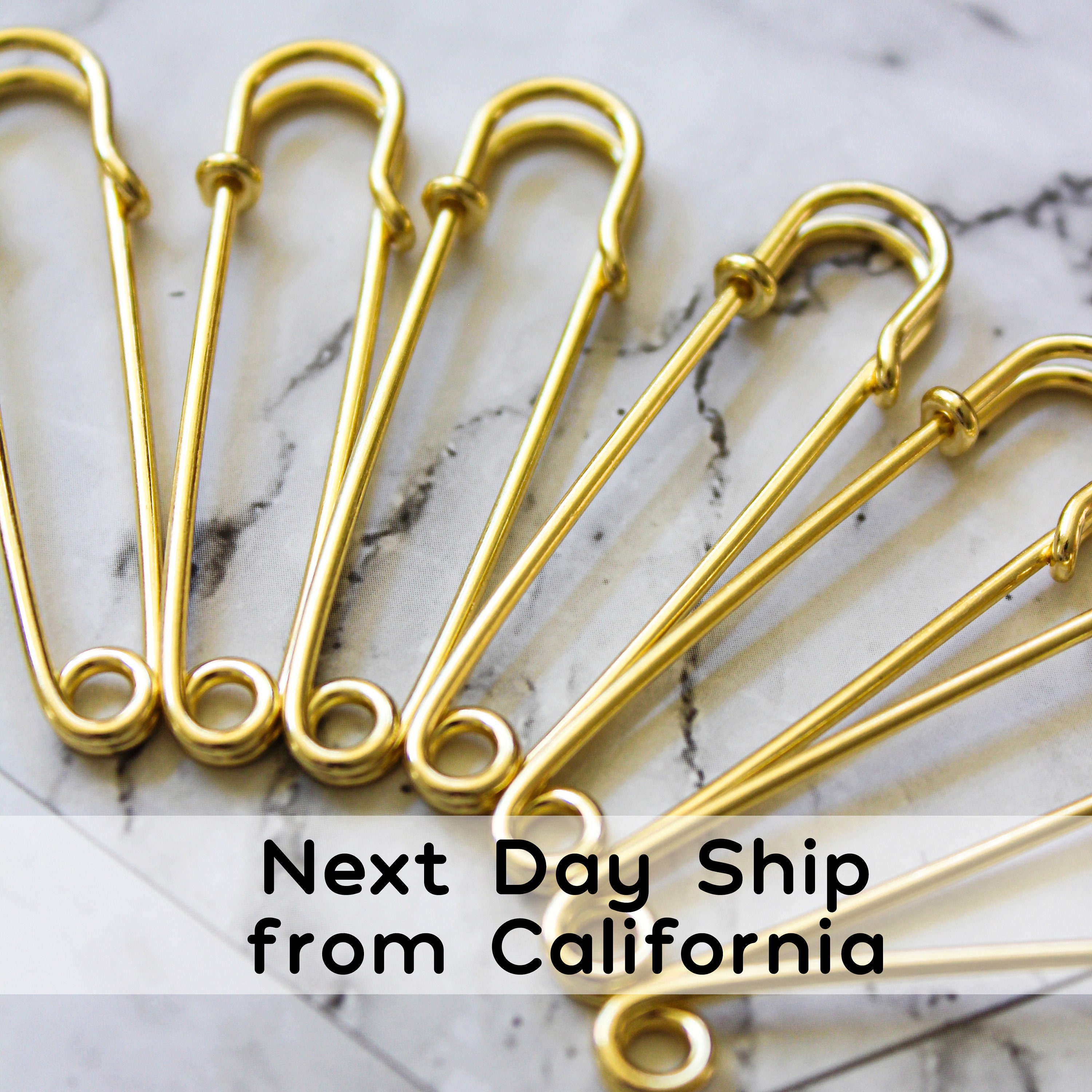 Jumbo Safety Pins/2” Gold Safety Pins/Safety Pins/Gold Jumbo Safety P…