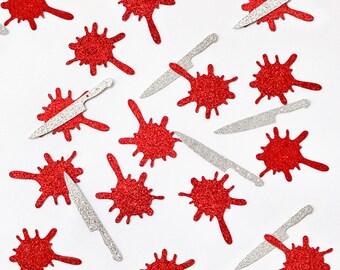 Blood Splatter Confetti/Knife Confetti/Bloody Birthday Confetti/Halloween Confetti/Halloween Décor /Halloween Birthday Décor/Spooky Birthday