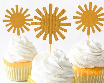 Boho Sun Cupcake Toppers/Sun Cupcake Toppers/Sunshine Cupcake Toppers/Boho Sun Bridal Shower/Boho Sun Baby Shower/Boho Sun Party Décor