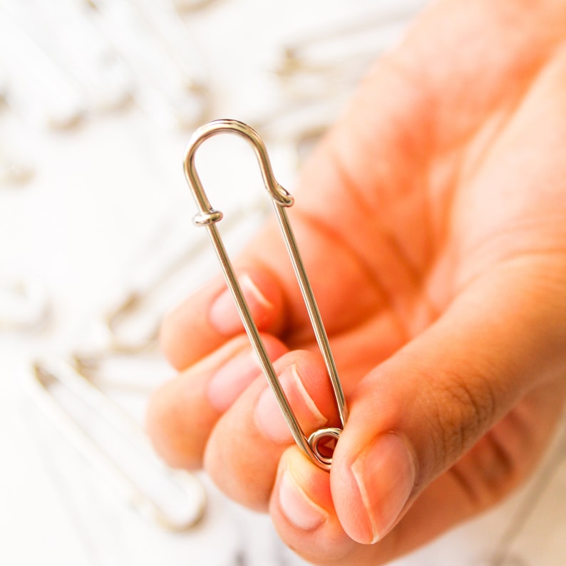 Jumbo Safety Pins/2 Silver Safety Pins/safety Pins/silver Etsy
