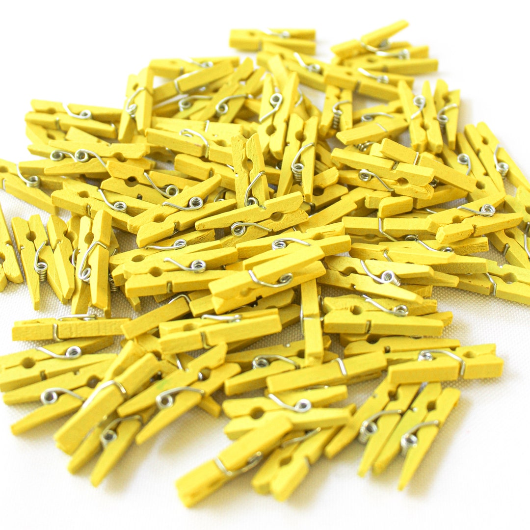 Mini Clothespins/mini Clothing Pins/yellow Clothespins/1 Clothing Pins