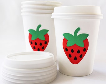 Strawberry Cups/Strawberry Birthday Party Cups/Fruit Birthday Party Cup/Fruit Party Décor/Fruit Birthday Party/Fruit Baby Shower/Fruit Party