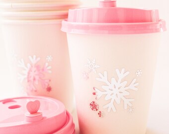 Winter ONEderland Cups/Winter ONEderland Hot Chocolate Bar/Snowflakes Cups/Winter Birthday Decorations Girl/Winter Birthday Party Cups