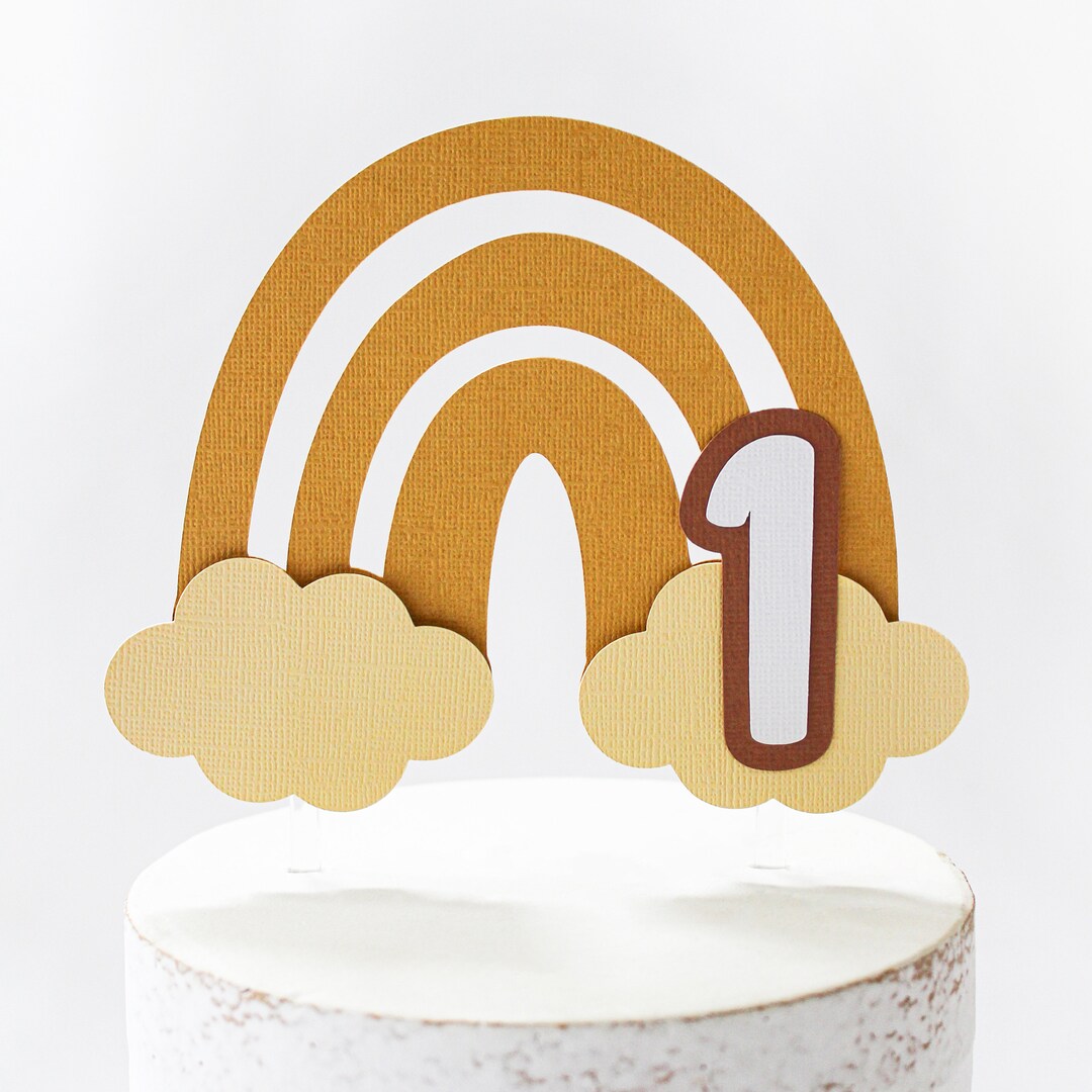 Boho Rainbow Cake Topper/brown Boho Cake Topper/brown Boho Birthday ...