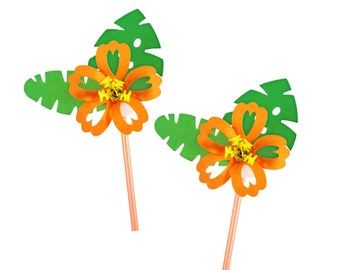 Tropical Party Décor/Tropical Cupcake Topper/Flower Cupcake Topper/Tropical Bridal Shower/Tropical Bachelorette Party/Hawaiian Flower Topper