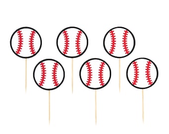 Baseball Cupcake Topper/Baseball Topper/Baseball Birthday/Baseball Baby Shower/First Birthday Cupcake Topper/Sweet 16 Décor/Baseball Party