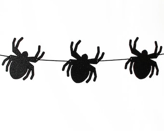Spider Garland/Halloween Birthday Garland/Halloween Birthday Party/Spider 1st Birthday/Halloween Baby Shower Décor/Halloween Bridal Shower