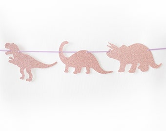 Pink Dinosaur Garland/Dinosaur Garland/Pink Dinosaur 1st Birthday Party/Girl Dinosaur Baby Shower/Dinosaur 3rd Birthday Party Décor