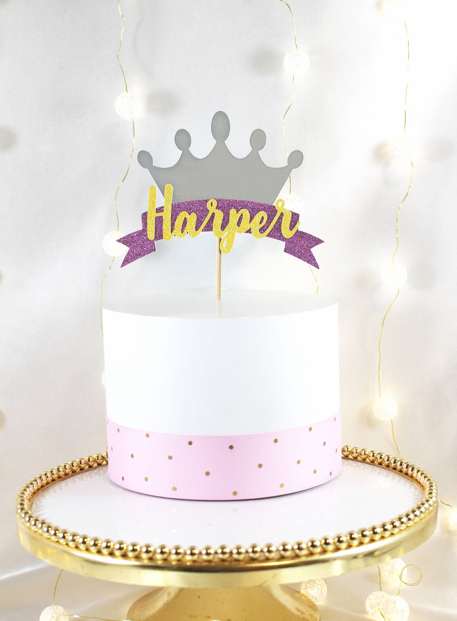Tiara Cake Topper/Princess Cake Topper/Tiara Metallic Silver Etsy