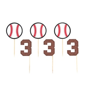 Baseball Cupcake Topper/Baseball Topper/Baseball Birthday/Baseball Baby Shower/First Birthday Cupcake Topper/Sweet 16 Décor/Baseball Party
