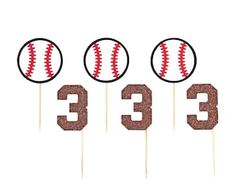 Baseball Cupcake Topper/Baseball Topper/Baseball Birthday/Baseball Baby Shower/First Birthday Cupcake Topper/Sweet 16 Décor/Baseball Party