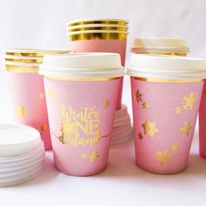 Winter ONEderland Cups/Winter ONEderland Hot Chocolate Bar/Snowflakes Cups/ Winter Onederland decorations girl/Winter Onederland Party