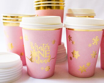 Winter ONEderland Cups/Winter ONEderland Hot Chocolate Bar/Snowflakes Cups/ Winter Onederland decorations girl/Winter Onederland Party