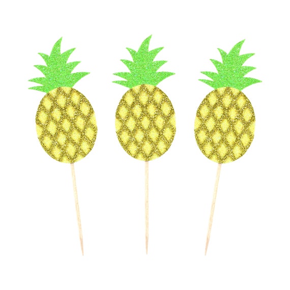 Pineapple Cupcake Topper/ Tropical Cupcake Topper/tutti Frutti | Etsy