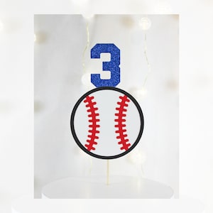 Customized Age with Baseball Cake Topper/Baseball Cake Topper/Baseball Birthday Decor/Baseball Baby Shower/First Birthday Cake Topper