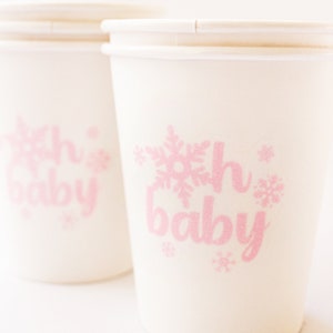 Winter Oh Baby Cups/Winter Baby Shower Cups/Winter Girl Baby Shower Cups/Winter ONEderland Cups/Winter ONEderland Hot Chocolate Bar/Snow