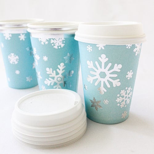 Winter ONEderland Cups/Winter ONEderland Hot Chocolate Bar/Snowflakes Cups/Winter Wonderland Cups/Winter Onederland Party Supplies