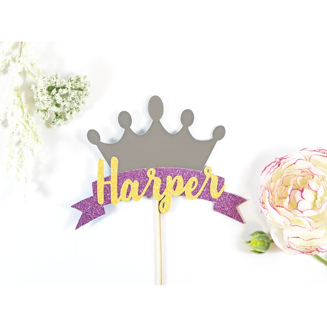 Tiara Cake Topper/princess Cake Topper/tiara Metallic Silver Etsy