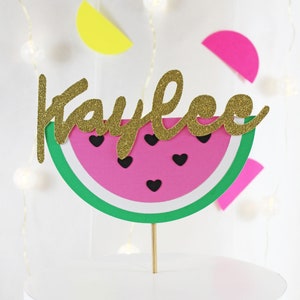 Customized Name Pink Watermelon Cake Topper/One in a melon First birthday/One in a melon cake topper/Watermelon cake topper/Watermelon decor