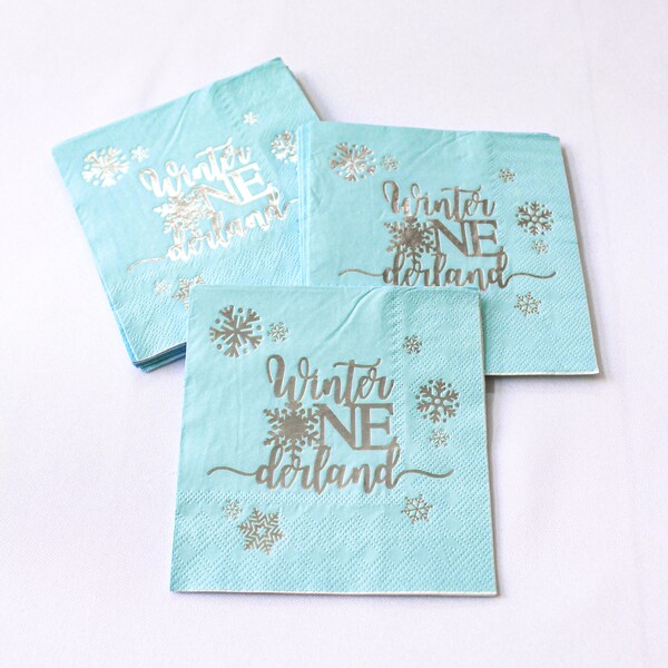Winter ONEderland Napkins/Winter ONEderland Hot Chocolate Bar/Snowflakes Napkins/Winter Wonderland Napkins/Winter Onderland Decorations