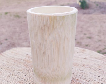 Bamboo planter Real Raw 100% Natural bamboo Cup Holder with Drainage hole
