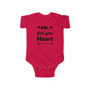 Mr.Steal Your Heart Valentines Day bodysuit for babies