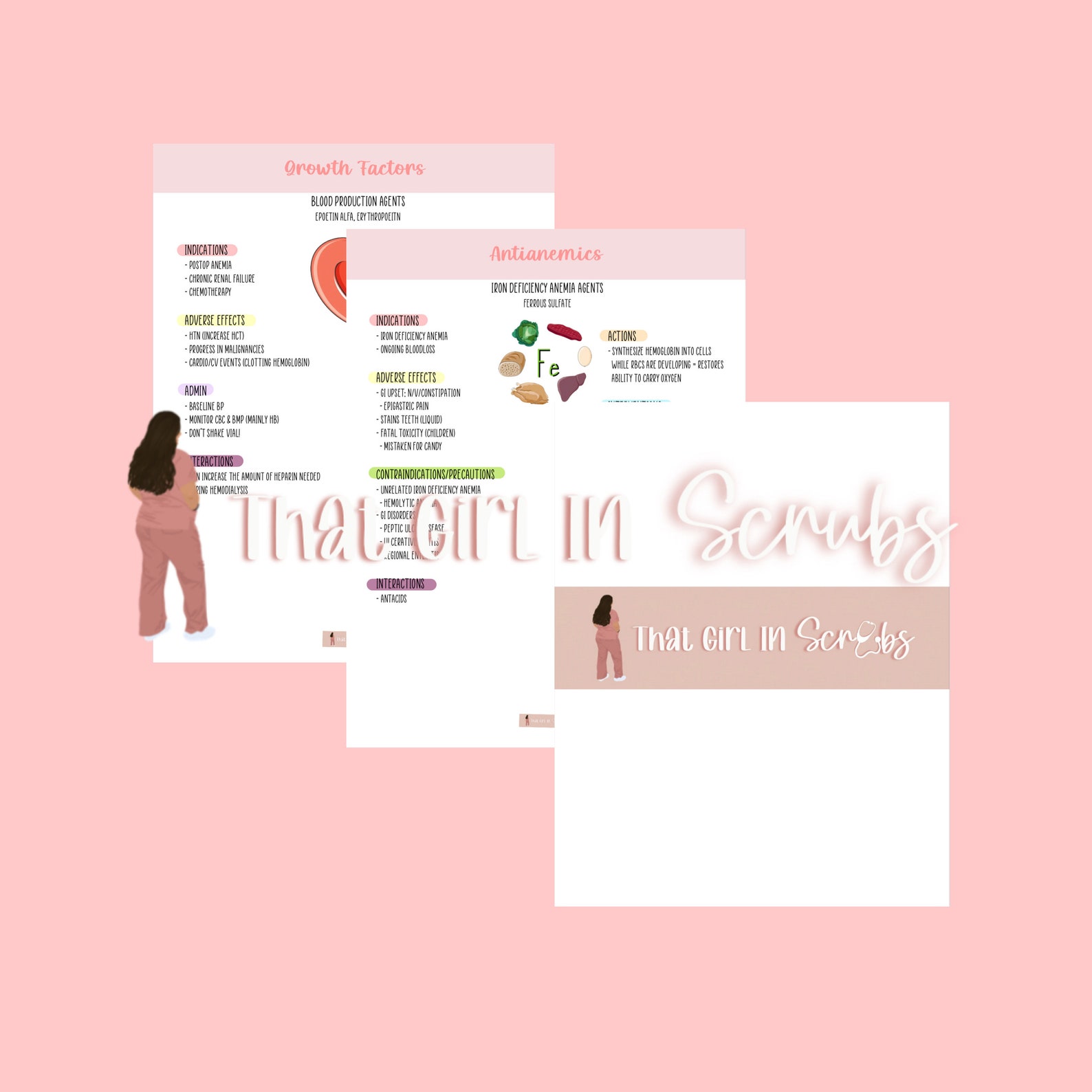 Scrub Life Notes.pdf PHARMACOLOGY HEMATOLOGIC NOTES | That Girl in Scrubs | 2 Pages** - Etsy