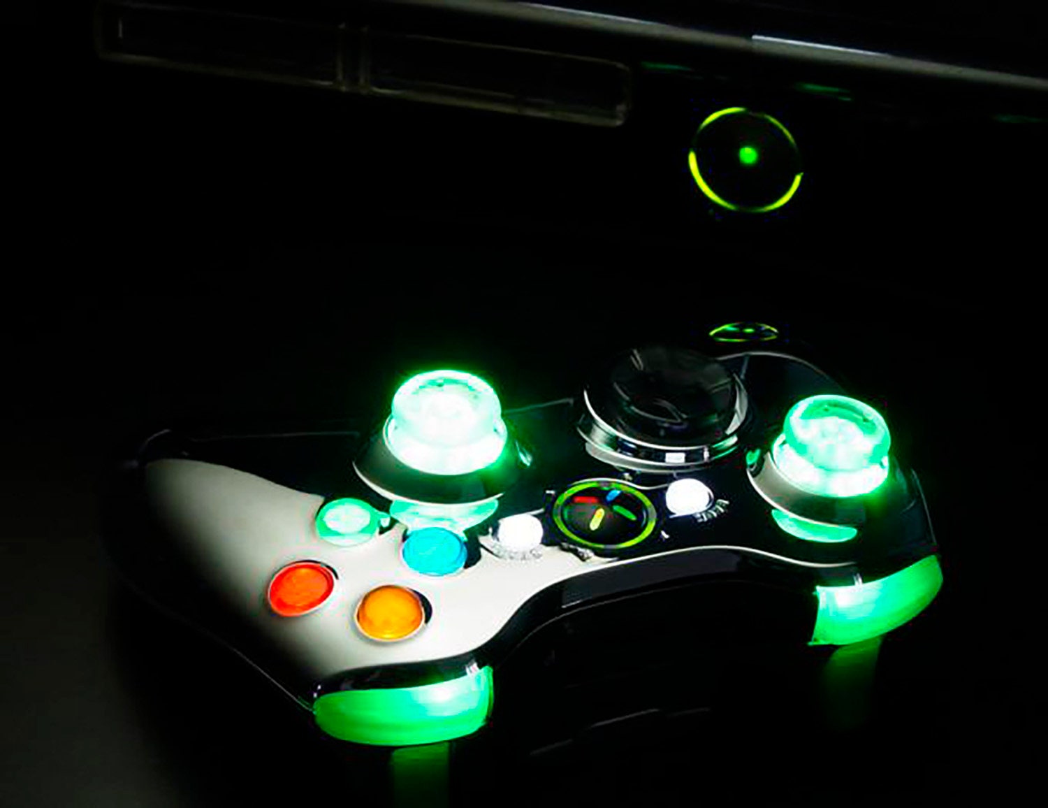 XCM Slim Case Black Knight With Green Led for Xbox 360 Slim 