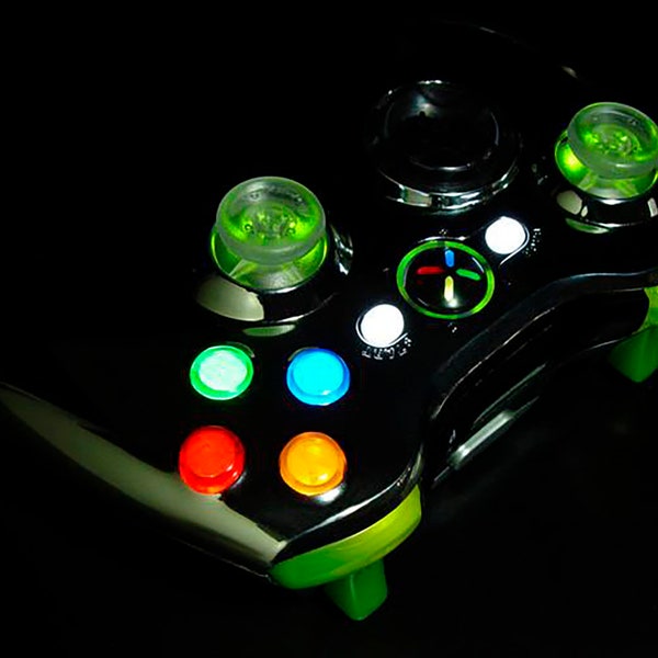 XCM supreme wireless shell (Chrome/Lime) for Xbox 360 wireless controller