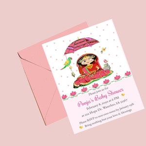 Desi Indian Baby shower Invitation- print or digital