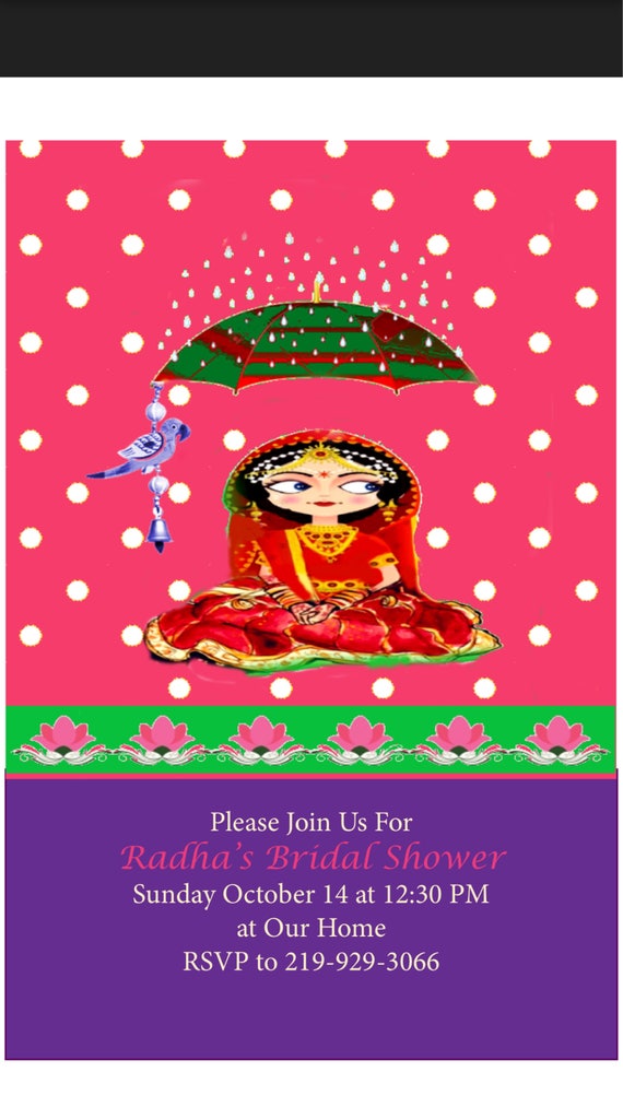 Bridal Shower Or Haldi Ceremony Invitation Etsy