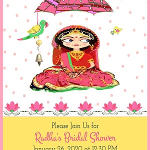 Enchanting Haldi Indian Bridal Shower Traditional Invitation