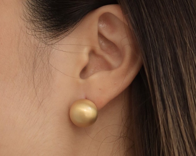 18K Gold Ball Earrings Ball Stud Earrings Vintage Stud Earrings Gold ...
