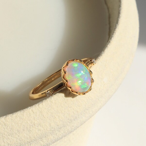 Oval Opal Ring - Etsy