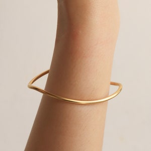 Irregular Bangle | Geometric Bangle Bracelet | Gold Filled Bangle | Minimalist Cuff Bracelet | 18K Gold Filled | Tarnish Free |Gift For Her