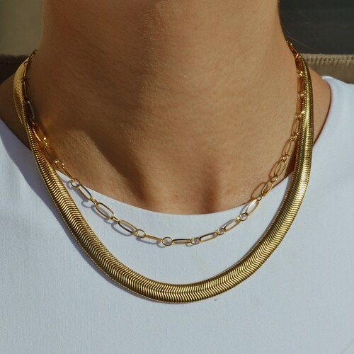 18k Gold Snake Chain Chunky Gold 