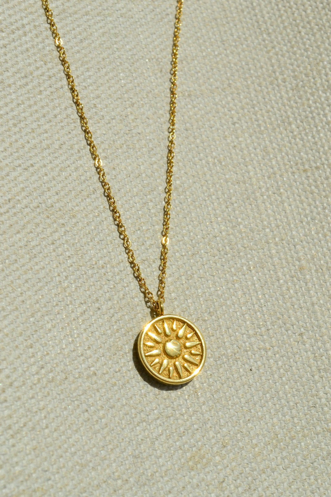 Sun Pendant Gold Sun Necklace Sunshine Necklace Celestial Jewelry