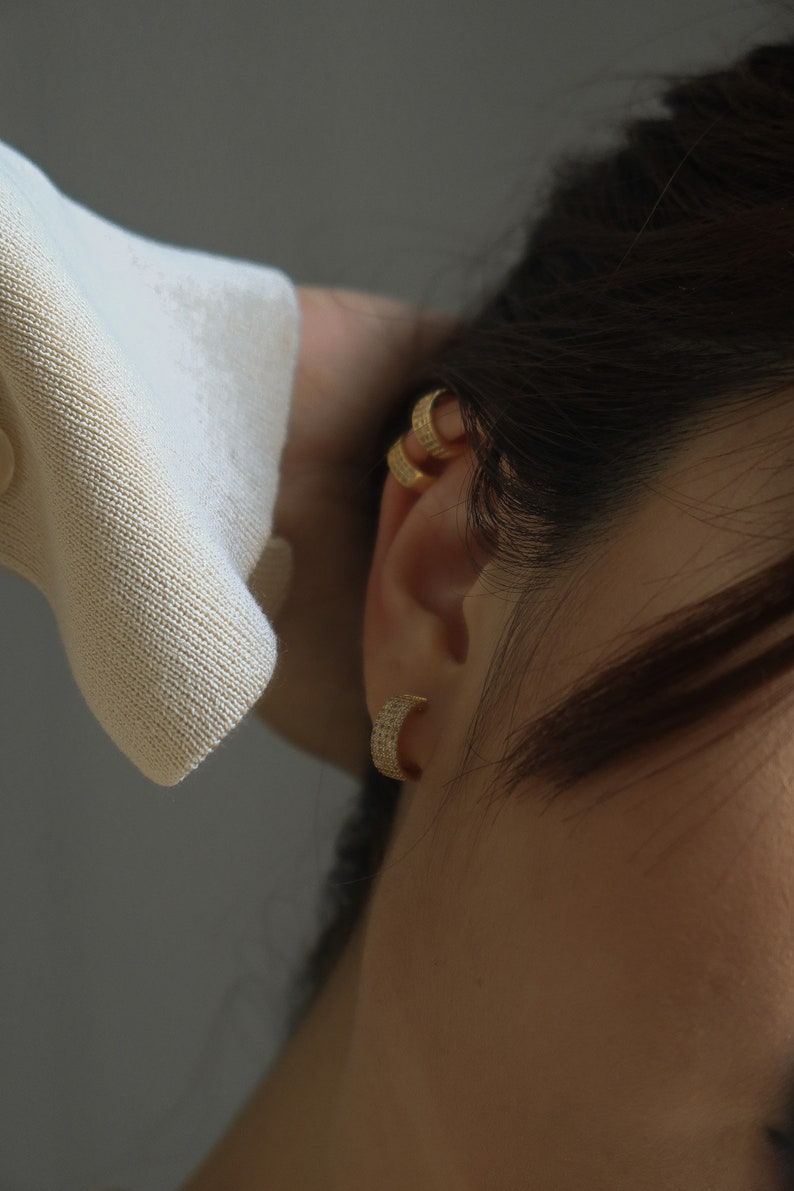 18k gold filled CZ ear cuff diamond ear cuff ear cuff no piercing dainty ear cuffs gold ear cuff no piercing ear cuff